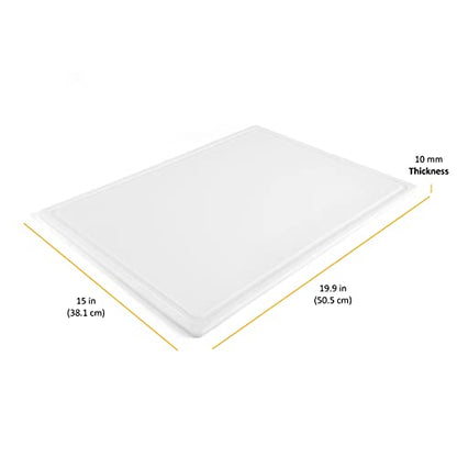FARBERWARE Extra-Large Plastic Cutting Board, 15x20 Inch Dishwasher-Safe Chopping Board with Juice Groove, Non-Slip Surface, Durable, White
