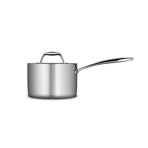 Tramontina Signature Tri-Ply Clad Stainless Steel 2-Quart Sauce Pan with Lid, Induction-Ready, Dishwasher-Safe, NSF-Certified, Made in Brazil