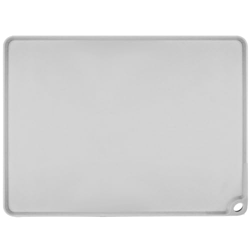 Thick Silicone Pastry Mat with High Edge, 20"x 16" Non-Stick Silicone Baking Mat, Non Slip Silicone Dough Rolling Mat for Making Bread, Cookies and Pizza, Gray Silicone Mat for Craft, Countertop Mat