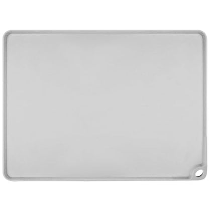 Thick Silicone Pastry Mat with High Edge, 20"x 16" Non-Stick Silicone Baking Mat, Non Slip Silicone Dough Rolling Mat for Making Bread, Cookies and Pizza, Gray Silicone Mat for Craft, Countertop Mat