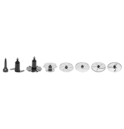 GE Food Processor, Large 12-Cup Vegetable Chopper for Shredding, Mincing, Dicing & Kneading Dough, 9 Stainless Steel Accessories, 550W Motor, 3 Speed, Dishwasher Safe