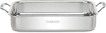 Cuisinart 7117-14RR 14-Inch Chef's-Classic Cookware-Collection, Lasagna Pan w/Stainless Roasting Rack, Stainless Steel