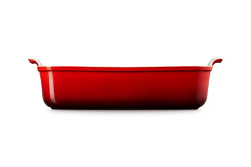 Le Creuset Stoneware Heritage Deep Rectangular Lasagna Dish, 6.75 qt., Cerise