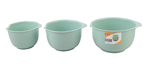 Glad Mixing Bowls with Pour Spout, Set of 3 | Nesting Design Saves Space | Non-Slip, BPA Free, Dishwasher Safe Plastic | Kitchen Cooking and Baking Supplies, Sage Green