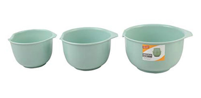 Glad Mixing Bowls with Pour Spout, Set of 3 | Nesting Design Saves Space | Non-Slip, BPA Free, Dishwasher Safe Plastic | Kitchen Cooking and Baking Supplies, Sage Green