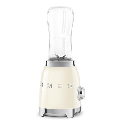 SMEG 50's Retro Style Personal Blender with Backlit Knob and Two 600 ML BPA Free bottles PBF01CRUS Cream