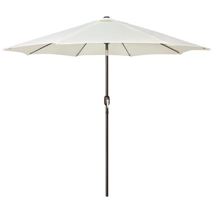 Blissun 9' Outdoor Patio Umbrella, Outdoor Table Umbrella, Yard Umbrella, Market Umbrella with 8 Sturdy Ribs, Push Button Tilt and Crank (Creamy White)
