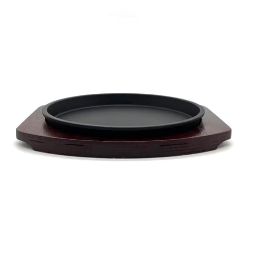 YYJINGYOU Cast Iron Fajita Plate, Skillet Pan, Steak Platter (9 inch)