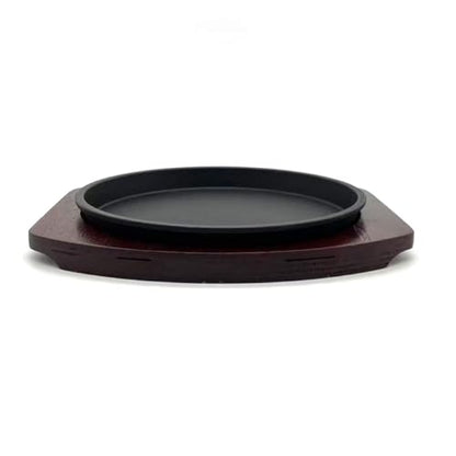 YYJINGYOU Cast Iron Fajita Plate, Skillet Pan, Steak Platter (9 inch)