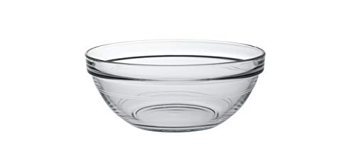 Duralex Glass Stackable Mixing Bowls/Prep Bowls Set of 6,Clear. 32¾ oz./ 6.75"