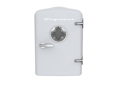 Frigidaire EFMIS171 Retro Mini Portable Personal Fridge - Ideal for Home, Office or Dorm - Includes Carrying Handle, AC/DC Wall/Car Charger (White)