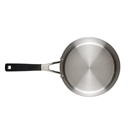 KitchenAid Stainless Steel Induction Saucepan with Lid, 3 Quart - Brushed Stainless Steel