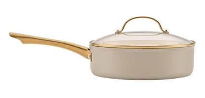 Farberware Forged Induction Ceramic Nonstick Cookware Set, 12-Piece, Taupe Pots & Pans