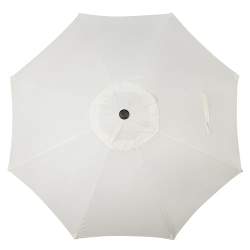 Blissun 9' Outdoor Patio Umbrella, Outdoor Table Umbrella, Yard Umbrella, Market Umbrella with 8 Sturdy Ribs, Push Button Tilt and Crank (Creamy White)