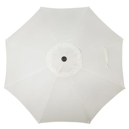 Blissun 9' Outdoor Patio Umbrella, Outdoor Table Umbrella, Yard Umbrella, Market Umbrella with 8 Sturdy Ribs, Push Button Tilt and Crank (Creamy White)