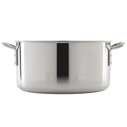 WINCO Tri-Ply Stock Pot, 20-quart, Silver