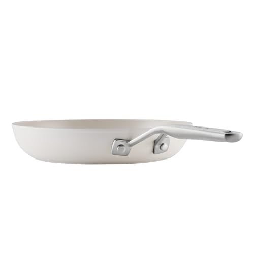 KitchenAid Hard Anodized Ceramic Induction Nonstick Pots and Pans with Saucepans, Frying Pans, Stockpot, and Lids, Dishwasher Safe, 9 Piece Cookware Set with Stainless Steel Handles - Porcelain White