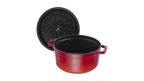 STAUB Cast Iron 7-Qt. Cocotte Round Dutch Oven, Serves 7-8, Cherry