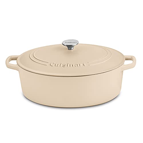 Cuisinart Chef's Classic Enameled Cast Iron Oval Covered Casserole (Tan, 7- Quart)