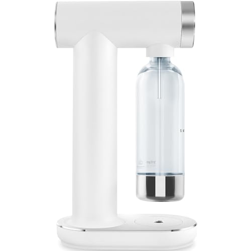 Smeg SKC01WHM Soda Maker, Non-Slip Feet, Space Saving Design, 800ml, Matte White