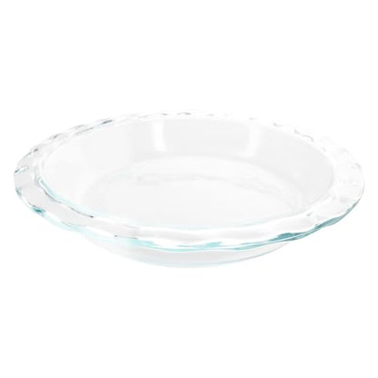 Pyrex C-209 Clear Fluted Rim Glass Pie Plate 9.5 in x 1.6 in (24 cm) - Made in USA