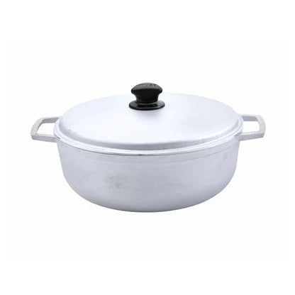 IMUSA 7.5 Quart Traditional Natural Made in Colombia Caldero with Lid for Cooking and Serving,Silver