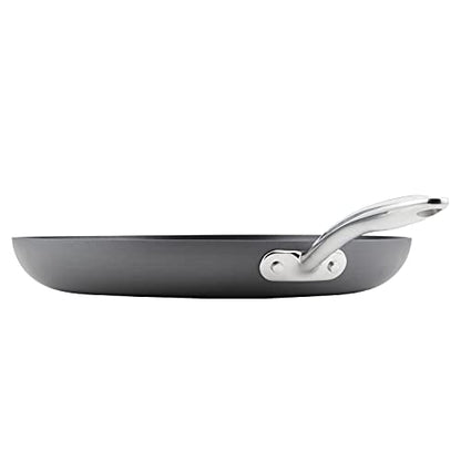Rachael Ray 80089 Professional Hard Anodized Nonstick Frying/Fry Pan/Skillet with Helper Handle, 14 Inch - Gray