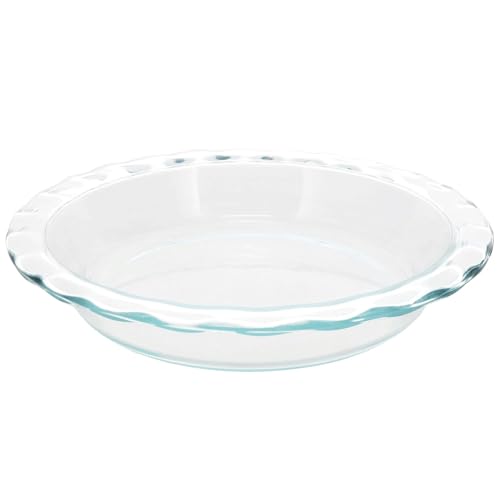 Pyrex C-209 Clear Fluted Rim Glass Pie Plate 9.5 in x 1.6 in (24 cm) - Made in USA