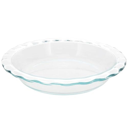 Pyrex C-209 Clear Fluted Rim Glass Pie Plate 9.5 in x 1.6 in (24 cm) - Made in USA