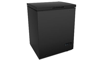 FRIGIDAIRE EFRF5003-BLACK Chest Deep Freezer-Garage-Ready, 5.0 Cu. Ft. Capacity, Black-Adjustable Thermostat-Removable Vinyl Coated Wire Basket-Easy Defrost Drain