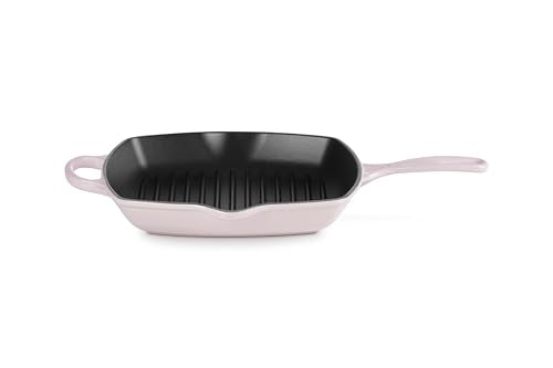 Le Creuset Enameled Cast Iron Signature Square Skillet Grill, 10.25", Shallot