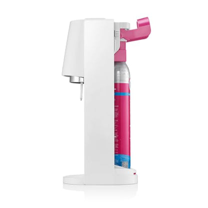 SodaStream TERRA Sparkling Water Maker, Starter Kit, CQC CO2 System, Includes 1 Quick Connect 60L CO2 Cylinder, 1 Dishwasher Safe BPA Free Bottle, 1 bubly Lime Drop, Make your own Pepsi, White