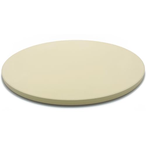 Heavy 20“ Round Ceramic Pizza Stone for BGE, Big Green Egg XL, Kamado Joe Big Joe 24-inch Charcoal Grill and others Smokers