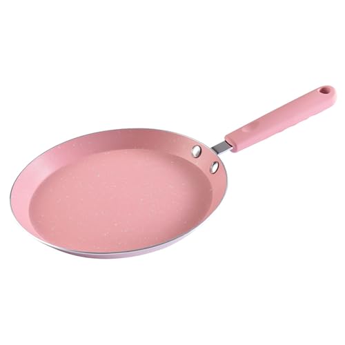 YIKANGHENG Small Frying Pan, 7 Inch Pink Iron Medical Stone Pan with Nonstick Coating for Kitchen an Outdoor of Fried Eggs, Cakes and Breads (18cm)