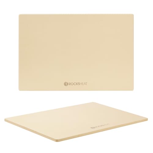 ROCKSHEAT Pizza Stone, Rectangular Extra Large 23.6" x 15.8" x 0.6" Pizza Stones for Oven Grill, Industrial Commercial Heavy Duty Cordierite Baking Stone for Pizza Bread, Pizza Accessories, 14.19 lbs