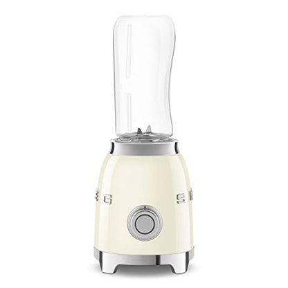 SMEG 50's Retro Style Personal Blender with Backlit Knob and Two 600 ML BPA Free bottles PBF01CRUS Cream