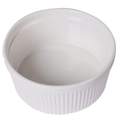 64 oz Ramekins 1 pcs Porcelain Ramekins Dishes for Souffle,Creme Brulee, Pudding, Custard Cups,Bakeware Bowls Set for Baking,Oven Safe, White (8 inch)