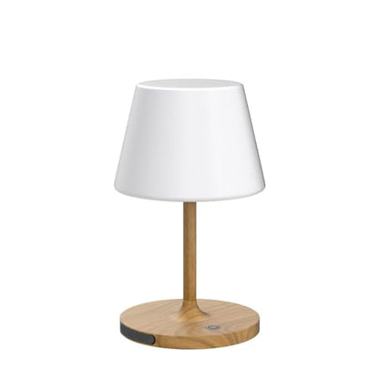 WEILAILUX Outdoor Battery Operated Table Lamp Waterproof, 4000mAh Cordless Table Lamp Rechargeable, Touch Dimmable Desk Lamp, LED Night Light for Patio Camping Restaurant Home (Wood Grain, 9.6in)