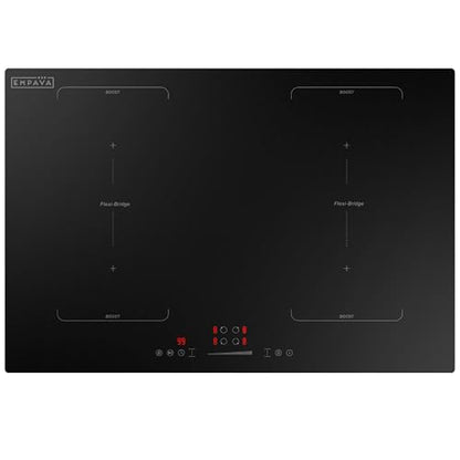 Empava 30 Inch Electric Induction Cooktop Built-In, Bridge-Sync, Smooth Glass Surface, Power Boost, Slider Touch Control, Timer, Pause Function, Child Lock, Hardwired Kitchen Appliance