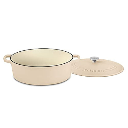 Cuisinart Chef's Classic Enameled Cast Iron Oval Covered Casserole (Tan, 7- Quart)