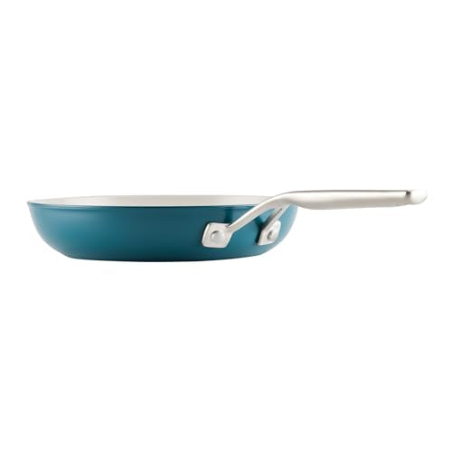 KitchenAid Hard Anodized Ceramic Induction Nonstick Pots and Pans Set with Saucepans, Frying Pans, Stockpot, and Lids, Dishwasher Safe, 9 Piece Cookware Set with Stainless Steel Handles - Agave Blue