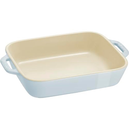 Staub Ceramic 2-pc Rectangular Baking Dish Set - Macaron Pastel Blue