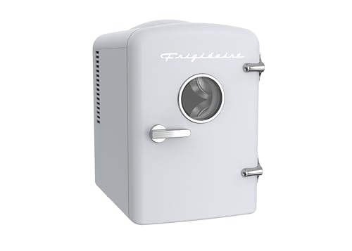 Frigidaire EFMIS171 Retro Mini Portable Personal Fridge - Ideal for Home, Office or Dorm - Includes Carrying Handle, AC/DC Wall/Car Charger (White)