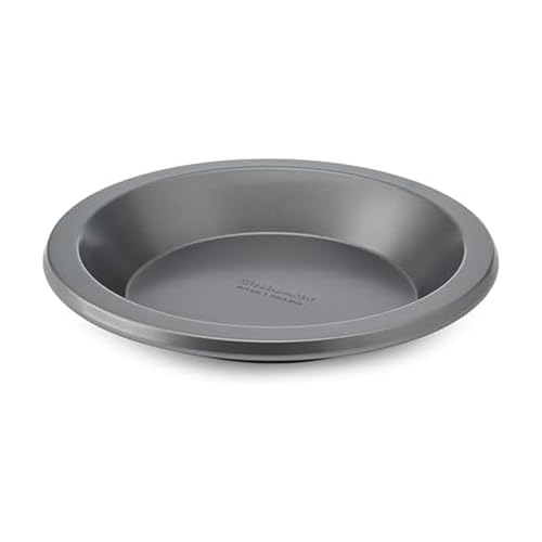 KitchenAid Nonstick Aluminized Steel Pie Plate, Dishwasher Safe, Contour Silver, 9 Inch