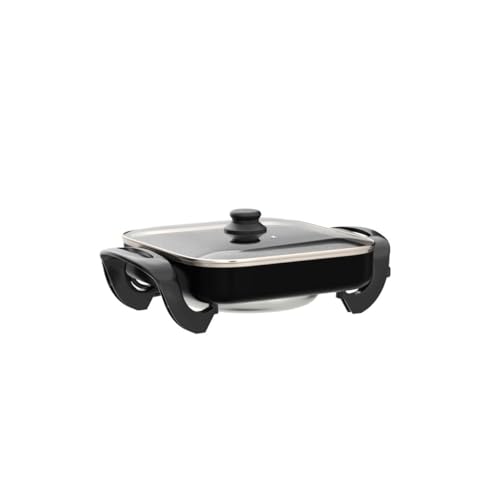 Moss & Stone Square Electric Skillet with Lid, 12-Inch Nonstick Frying Pan