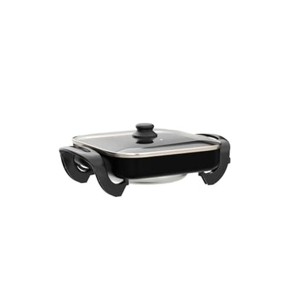 Moss & Stone Square Electric Skillet with Lid, 12-Inch Nonstick Frying Pan