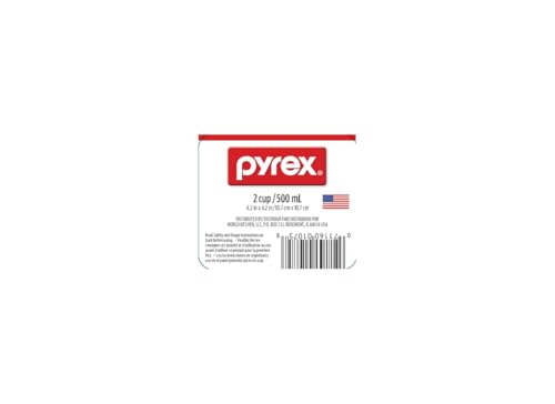 Pyrex Prepware 6001075 Measuring Cup, Red Graphics, Clear