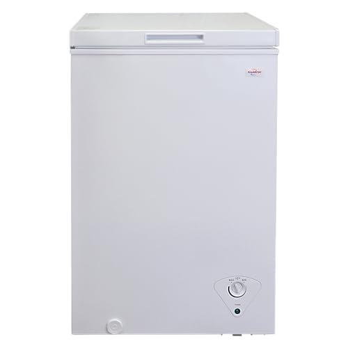 Koolatron Deep Freezer - 3.5 Cubic Feet, White Chest Freezer, 1 Wire Basket, Garage Ready, Meat Storage, Front Drain, Congelador For Home, Apartment, Basement, Dorm, Cottage, Manual Defrost, Stand Up
