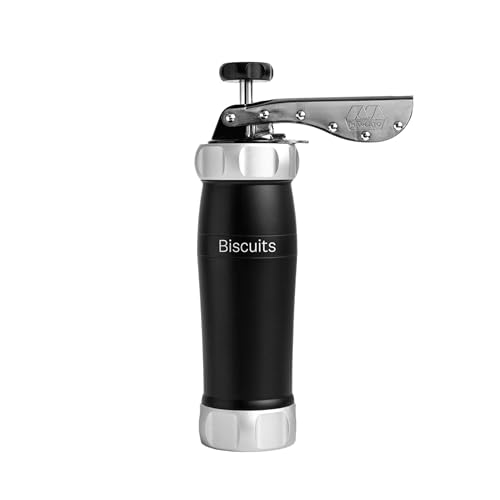Marcato Biscuit Cookie Press Design Line, Black. MADE IN ITALY, 20 Shapes, 2 Cookie Sizes, Food‑Grade Anodized Aluminum, Easy to Use & Clean, Fast Homemade Cookie Maker