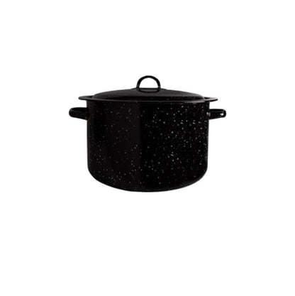 Millvado Granite 12 Qt Stockpot, Nonstick Soup Pot With Lid, Speckled Enamel Ware Cookware, Large Stock Pot For Boiling and Cooking, Big Granite Cooking Pot for Stovetop, Campfire, Outdoor Stove